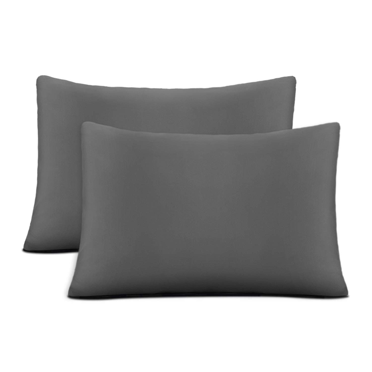 COK King Pillow Cases Grey, 20x36 Inch King Size Pillowcases Only, Ultra Soft Polyester Microfiber Pillow Cover, Comfortable & Breathable Pillow Protectors - 2 Pack (Grey, King)