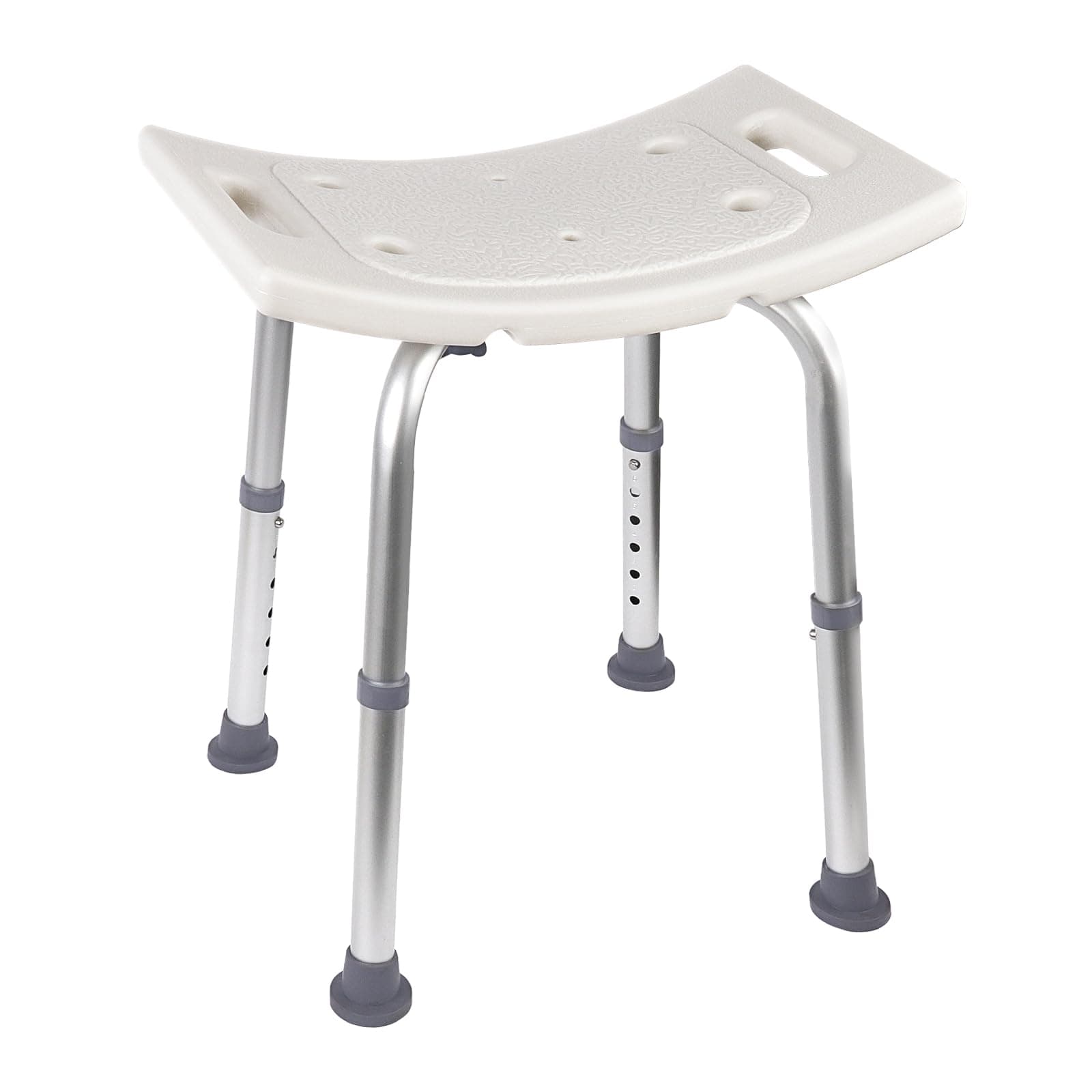 Non-Slip Shower Stool – Adjustable Lightweight Rust-Free Aluminium Bath Chair for Elderly, Disabled, Pregnancy, Post Surgery, 37.5 to 49.5 cm (14.8 to 19.5 inch)