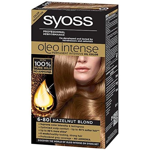 Oleo Intense Hair Color Dye 100% Pure Oils 0% Amonia 6-80 Hazelnut Blond