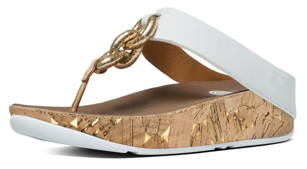 FitFlop Women's Superchain Leather Toe-Thong Sandals Flip Flop