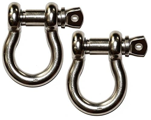 Off Road Specialty Pair of ORS - 7/8" with 1" PIN Stainless Steel Us-Type D Ring Shackles - T-304