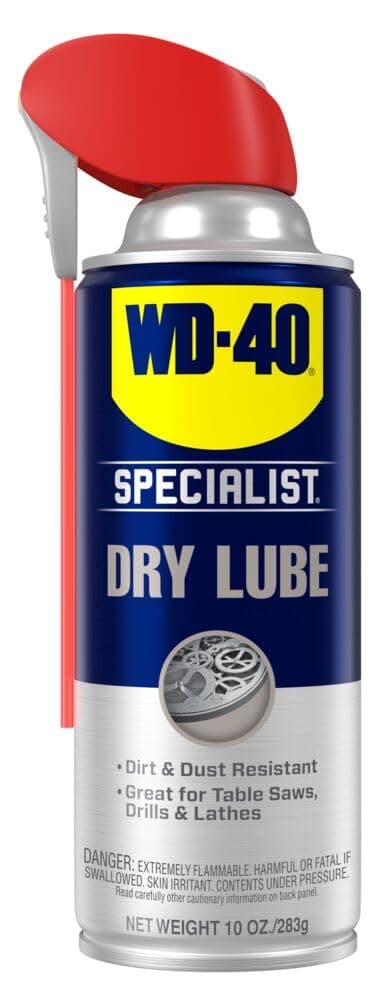 WD-40 Specialist Dirt & Dust Resistant Dry Lube PTFE Spray with SMART STRAW SPRAYS 2 WAYS, 10 OZ
