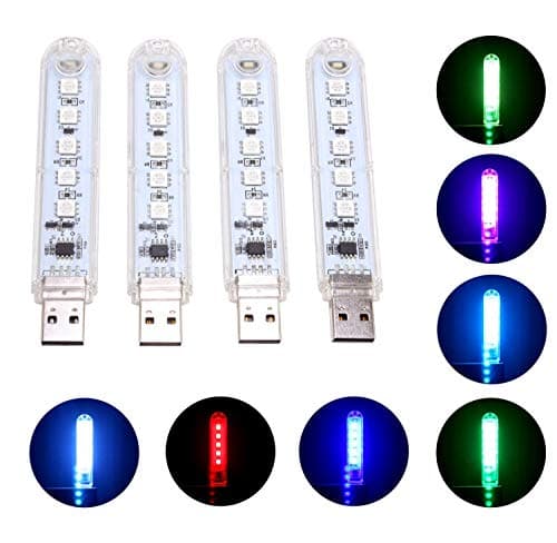 4-Pack Modern LED USB Lamps, Ebyphan Smart USB Lights for PC Computer Keyboard, Stylish Led Light Lamps (Changing Color Night Lights, 9 Color Modes Adjustable, Touch Switch)