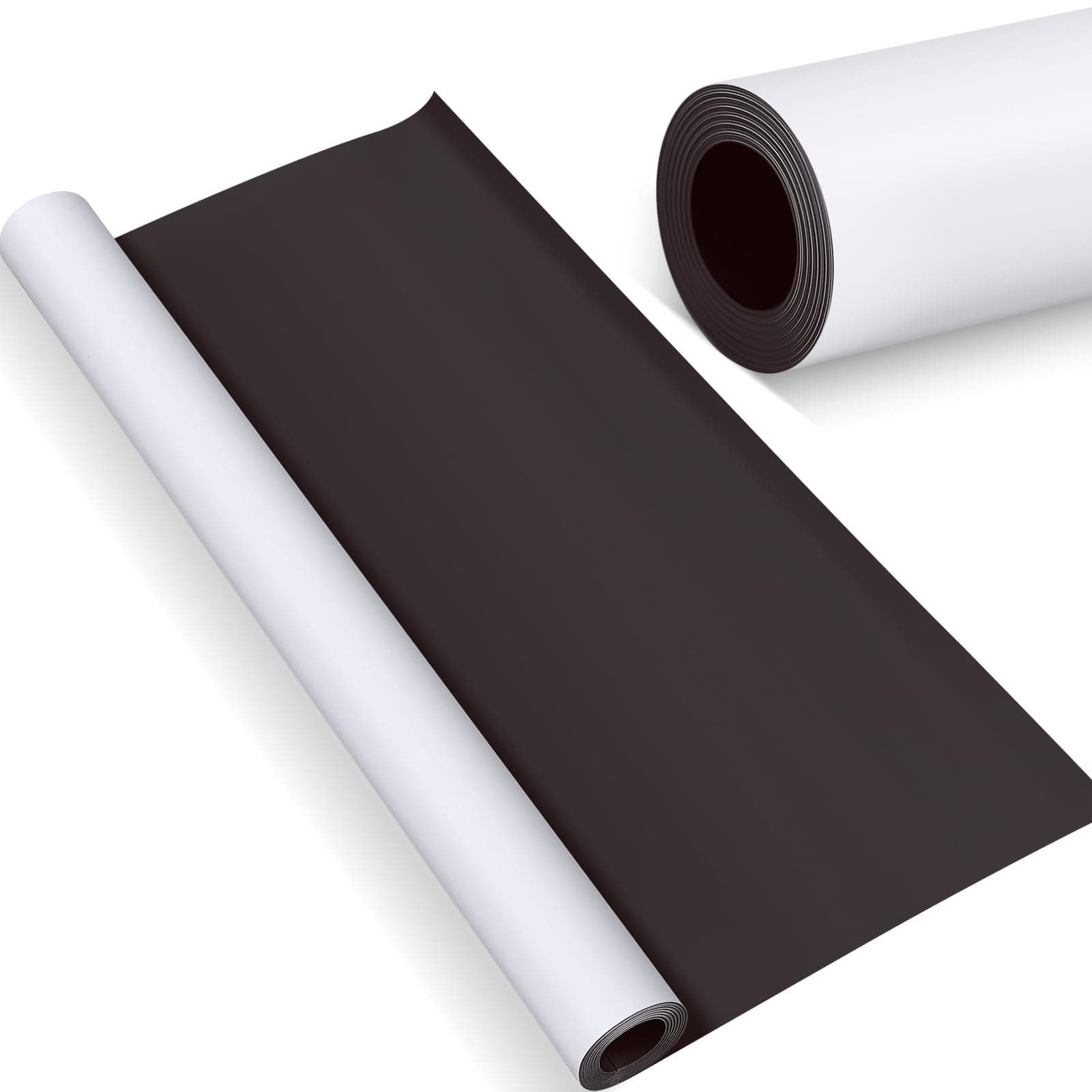 Amylove 24x10 Feet Blank White Surface Magnet Sheets - 30 Mil Flexible Magnetic Vinyl Roll - Printable, Safe for Vehicles & DIY Craft Projects