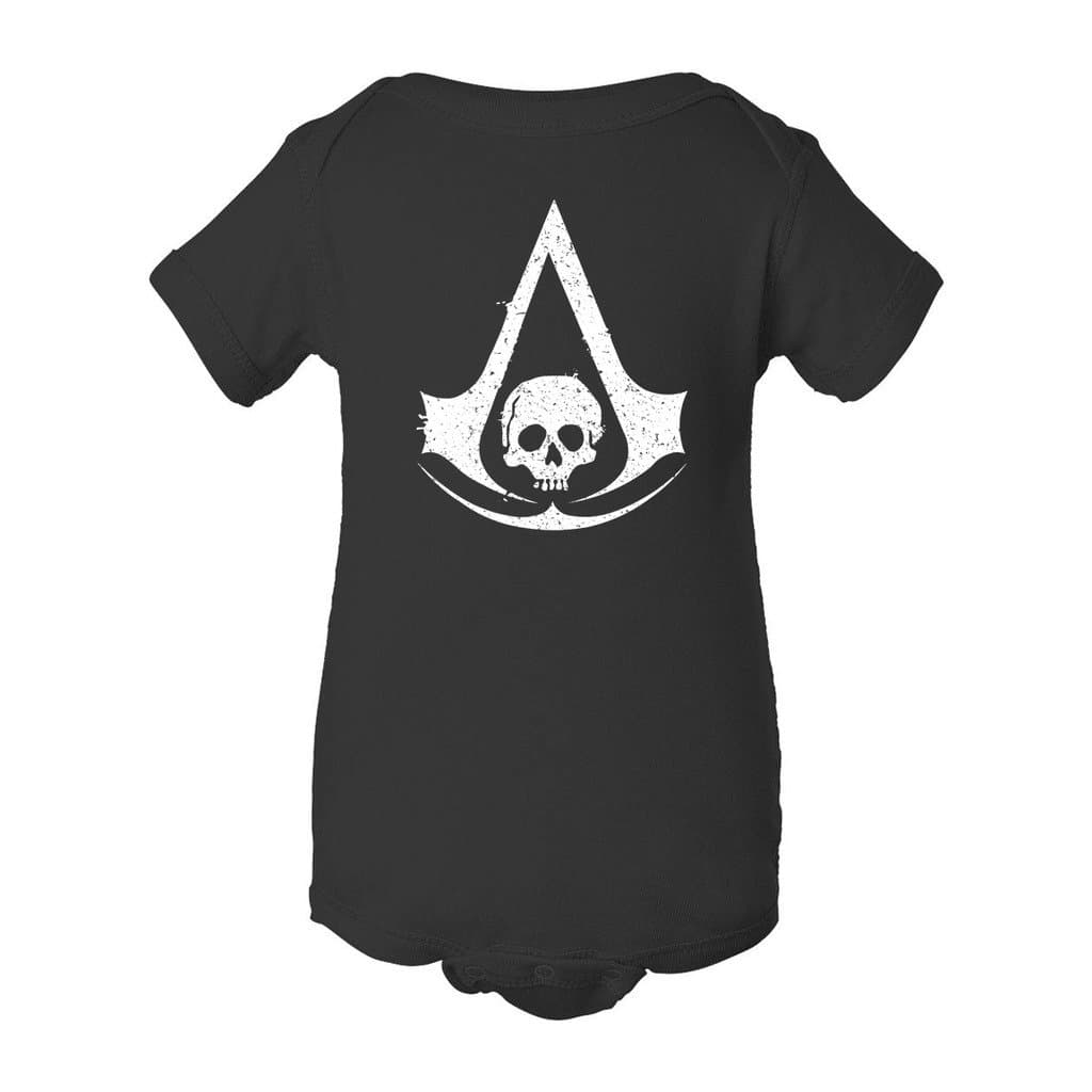 Assasin's Creed Black Flag Logo Grunge Baby BodySuit