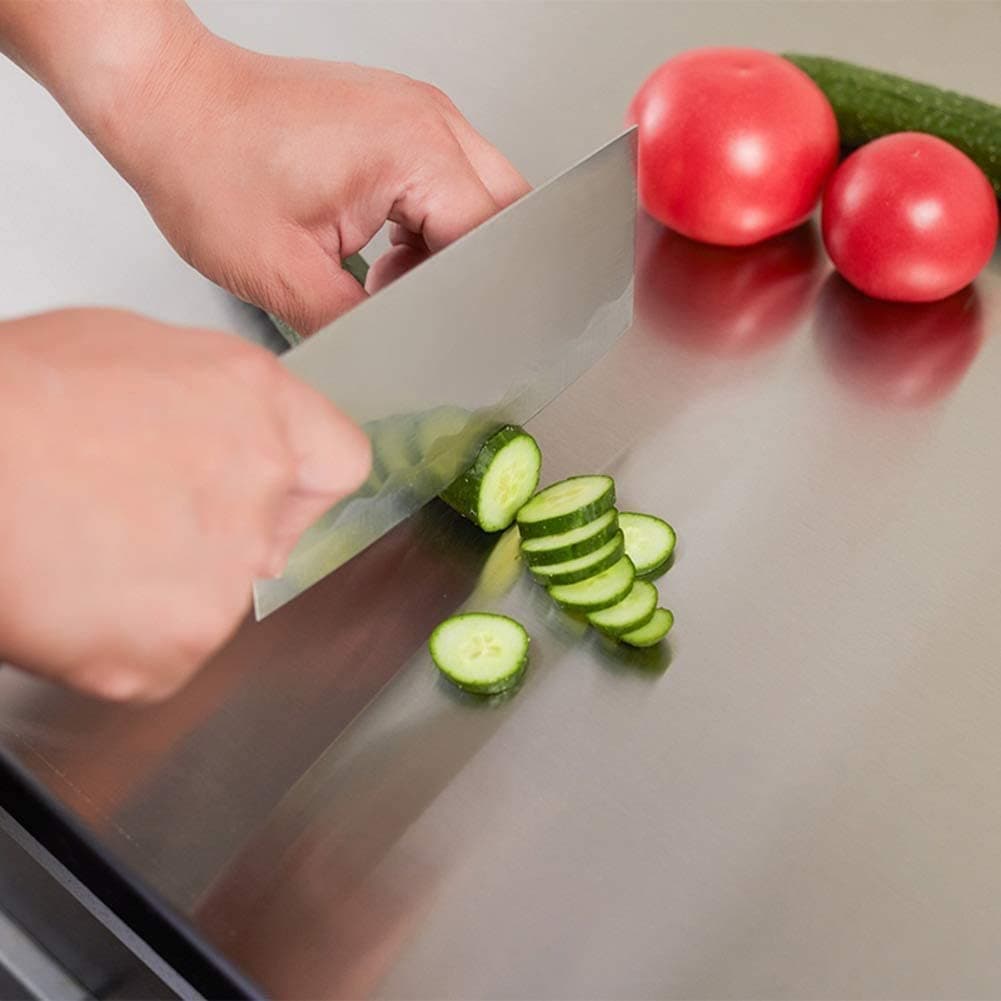 MILAD Stainless Steel Chopping Board | Fruits | Vegetables | Collapsible | Cutter | Kneading Board | Kitchen Accessories | Countertop (50 x 50 Cm's)