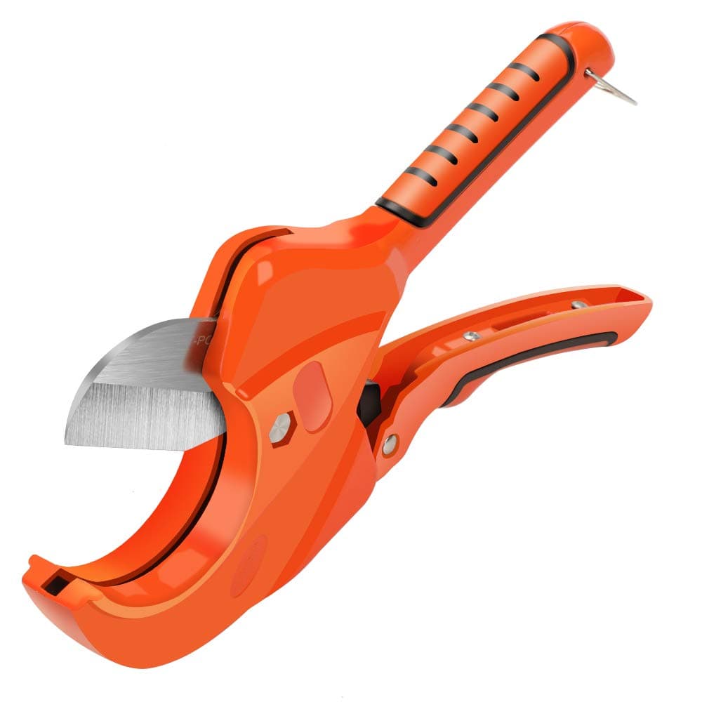AIRAJ PVC Pipe Cutter 2-1/2 in, Ratchet-Type Pipe Cutter for Cutting PVC PPR Plastic Hoses and Plumbing Pipes Suitable for Electrician and Plumber Tools