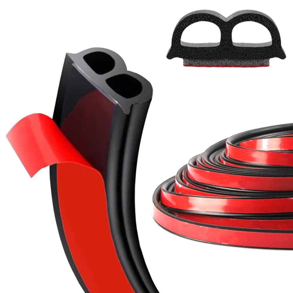Car Door Seal Strip 10M/32.8Ft Long B Shape Self Adhesive Automotive Rubber Draught Seal Weatherstrip for Car Window Door Soundproofing Engine Cover