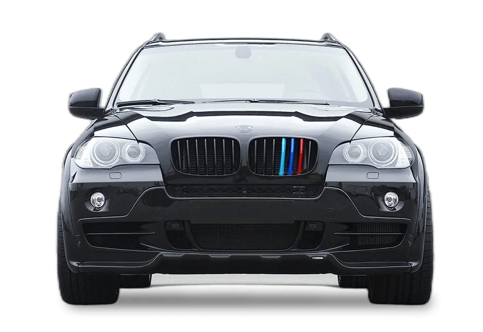 BizTech ® Clip In Grille Inserts Compatible with BMW X5 2007-2013 X6 2007-2011 E70 E71 M Power M Sport Tech Bonnet Hood Kidney Stripes Cover