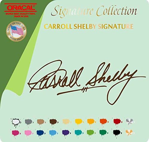 Carroll Shelby Parody Replacement Signature Vinyl Sticker Decal Race Track 3" X 8" (Brown 080)