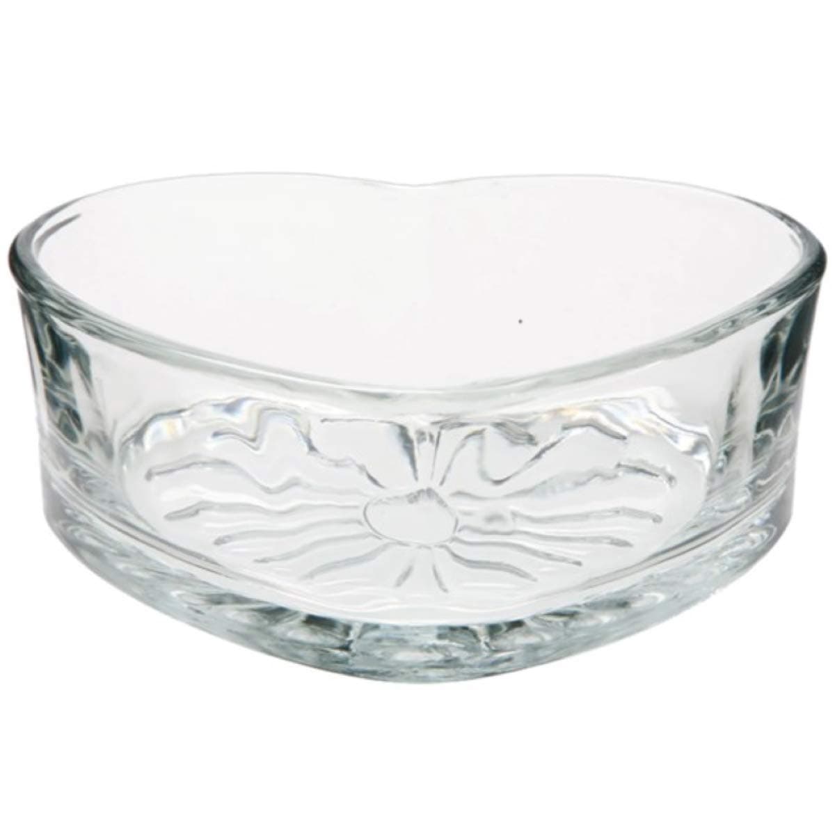 6 Inch Clear Glass Heart Shaped Serving Bowl