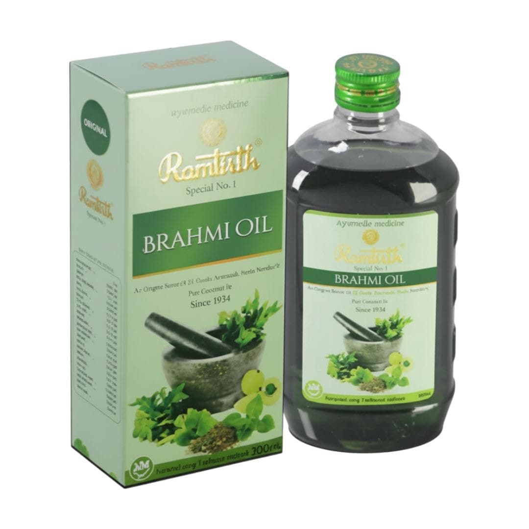 Brahmi Hair Oil - 300 Ml (Excellent For Dandruff, Brain, Sound Sleep And For Body Massage)