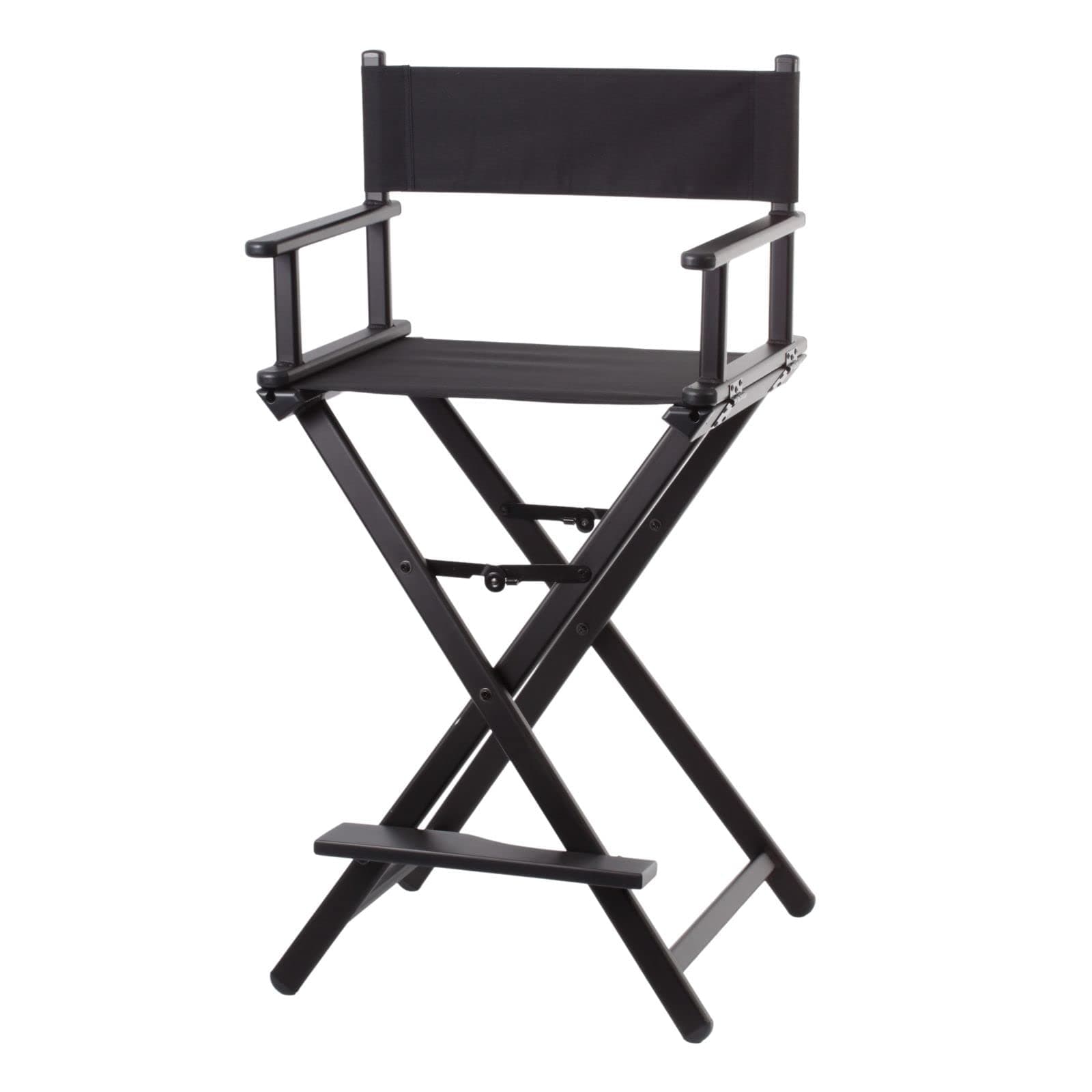 FOREST Aluminium Portable Professional MUA Makeup Artist Chair | Lightweight Folding Tall Director Chair, Black