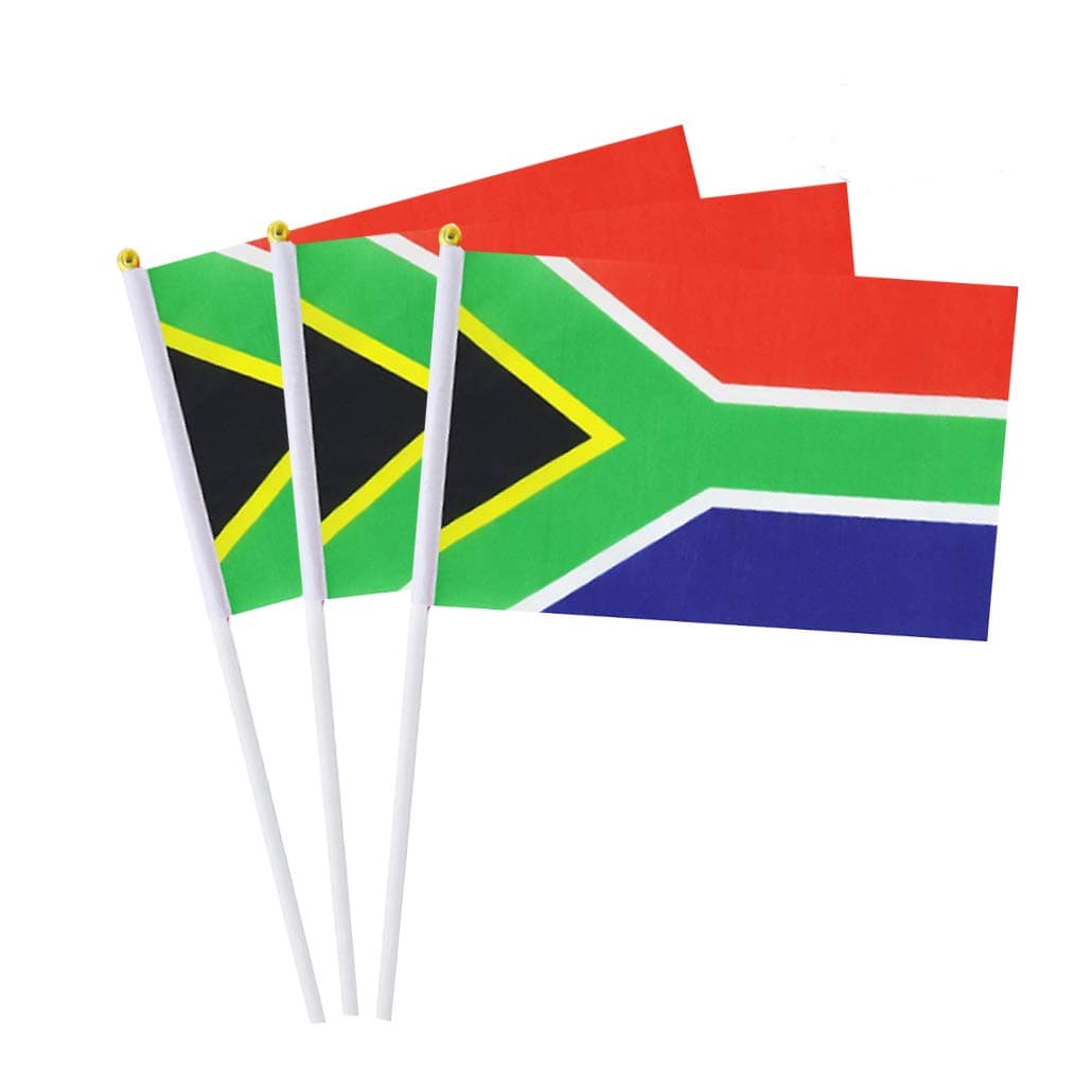 South Africa Flag South African Flag, Small Mini Handheld South Africa Flags on Stick, Ideal for Party Parades Sports Events Patriotic Festival Decorations