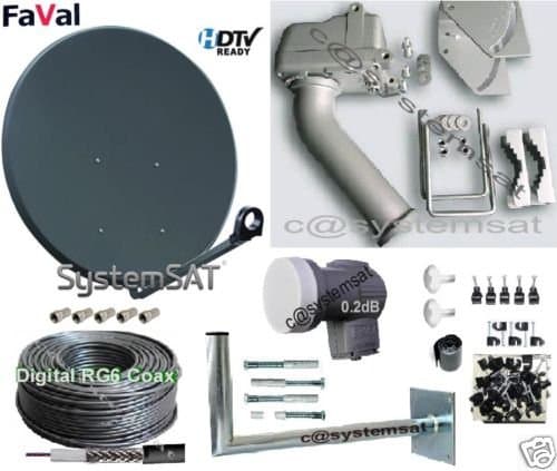 80cm MOTORISED SATELLITE DISH DiSEqC 1.2 MOTOR + 0.1dB LNB - Systemsat (Budget)