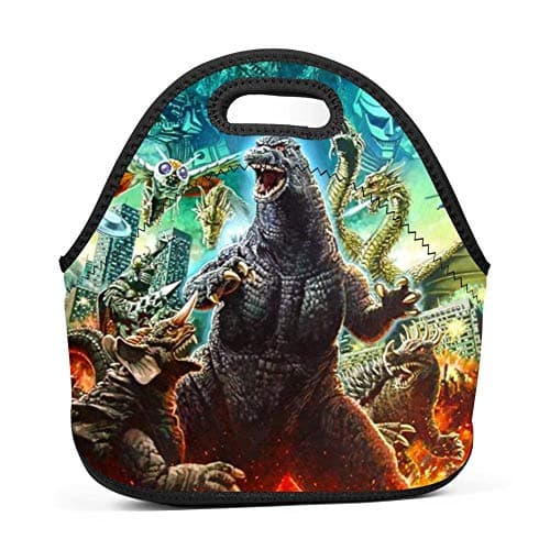 RODONO Godzilla Poster 3D Printing Lunch Bag Tote Bag Lunch Organizer Lunch Holder Lunch Container
