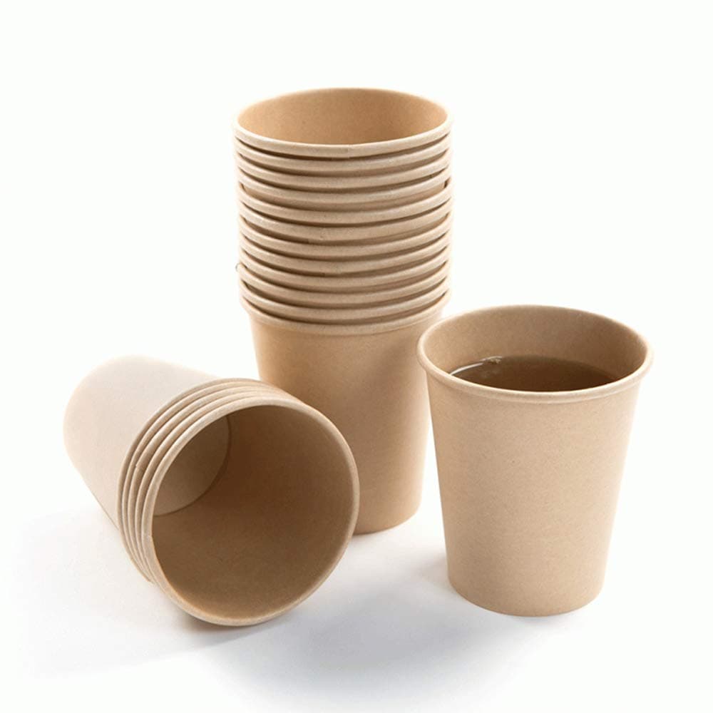 100 X 9oz / 250ml Disposable Kraft Paper Environmental Protection Cups