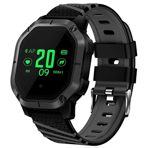Fitness Tracker, Swimming and Cycling Watch with Heart Rate/Sleep/Blood Pressure Monitor for Teenager and Adult, Black