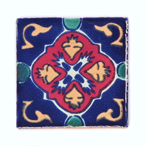Ceramic Mexican Tile – 5cm- Handmade and Ethically Traded by Tumia LAC – 25 Pack