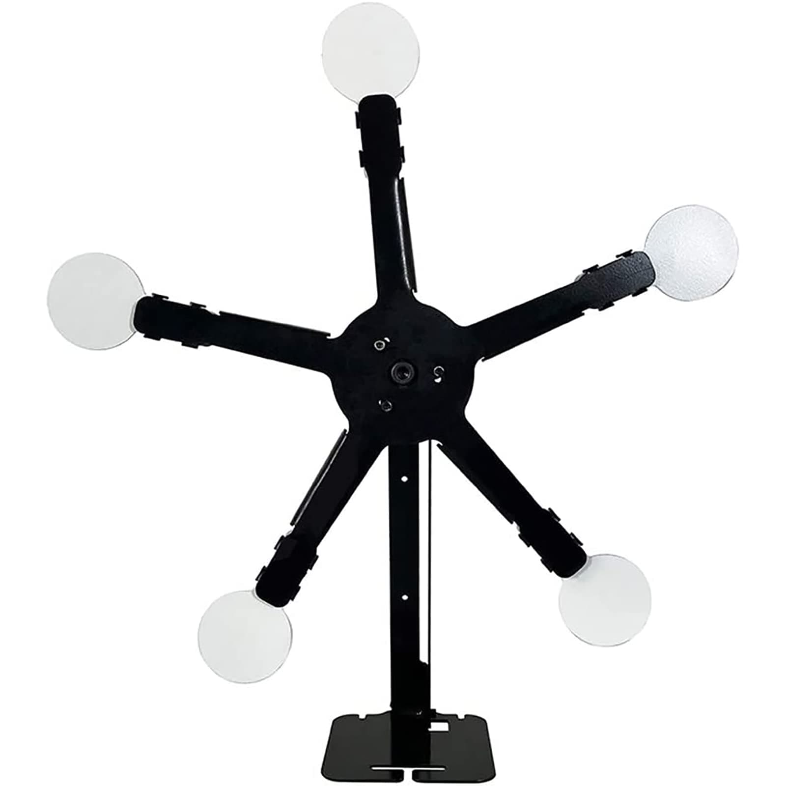 Metal Shooting Target Stand With Five 2.1'' (5.3cm) Carbon Steel Targets, Automatically Spin On Hit, Dynamically Targets, Requires Manual Reset