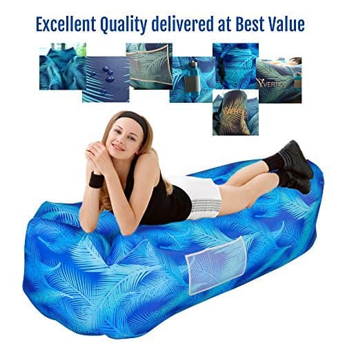 VERTICOAIR Best Design Comfy Pillow While Sleeping, Air Filled Beach Lounger, Inflatable Air Lounger Better Than Hammock, Pool Couch, Lounge Chair, Sofa Suitable for Outdoor Camping Hiking