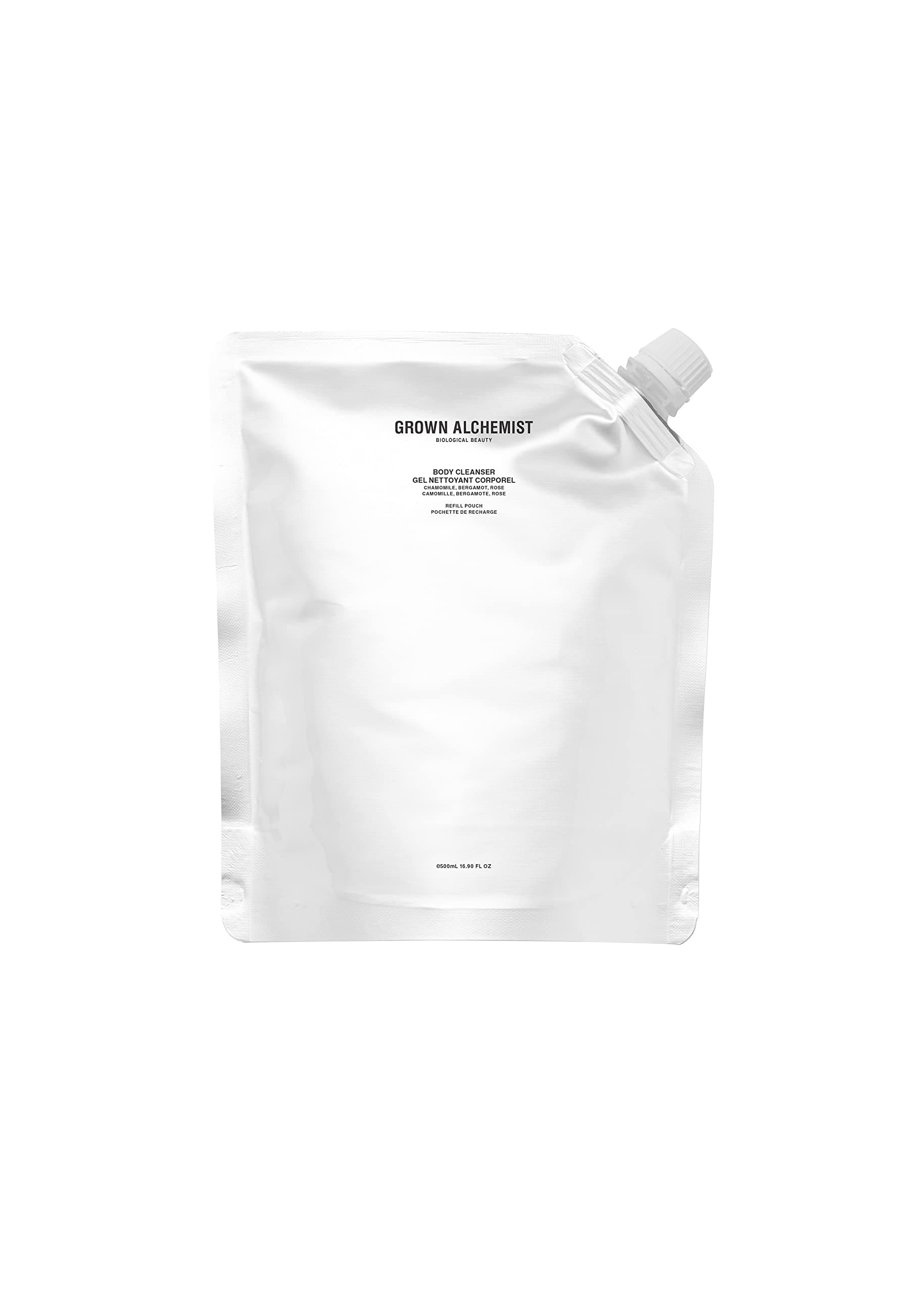 Grown Alchemist :: Body Cleanser REFILL Pouch. Chamomile, Bergamot & Rose Gentle Body Wash that Hydrates and Cleanses Skin (500 ml).