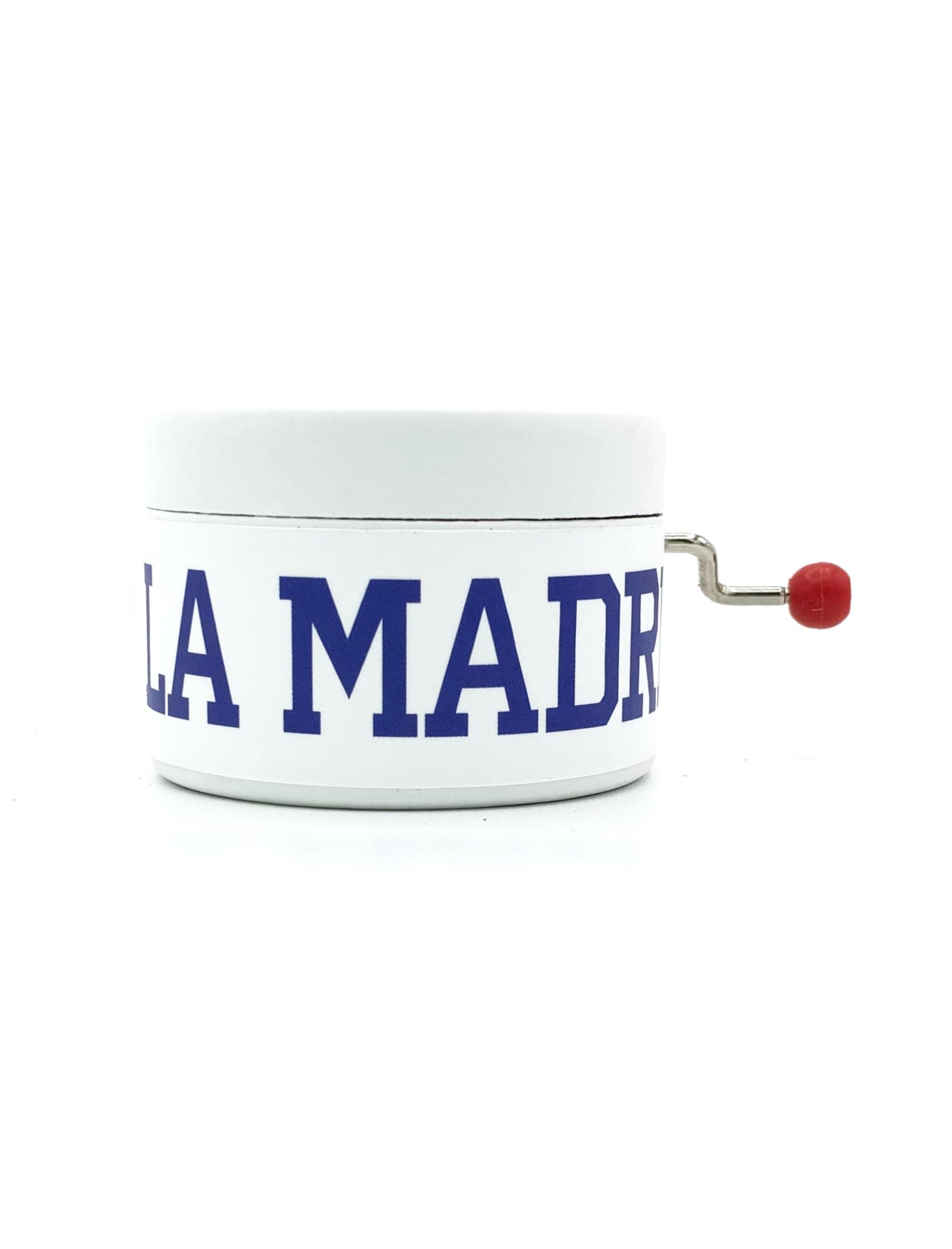Real Madrid music box with the motto "Hala Madrid". Hand cranked music mechanism perfect for the fans of the team.