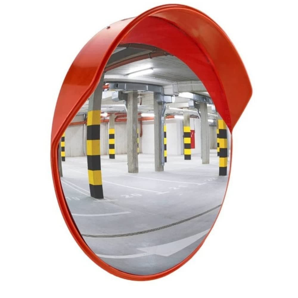 ABS INDUSTRY Convex outside Safety Mirror 24 Inches/60 Cms Polycarbonate Traffic Mirror Round Wide-Angle Driveway Mirror For Car, With Adjustable Brackets And Nuts Bolts For Installation (Pack Of 1)