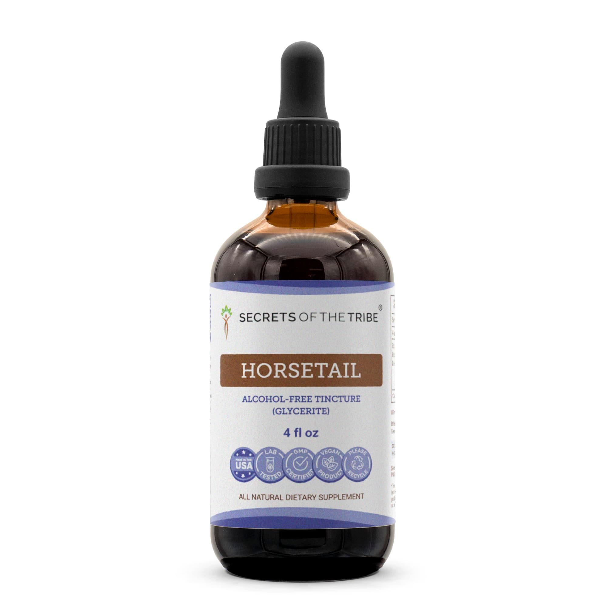 Horsetail Tincture Alcohol-Free Extract, Horsetail (Equisetum arvense) Dried Herb 4 OZ