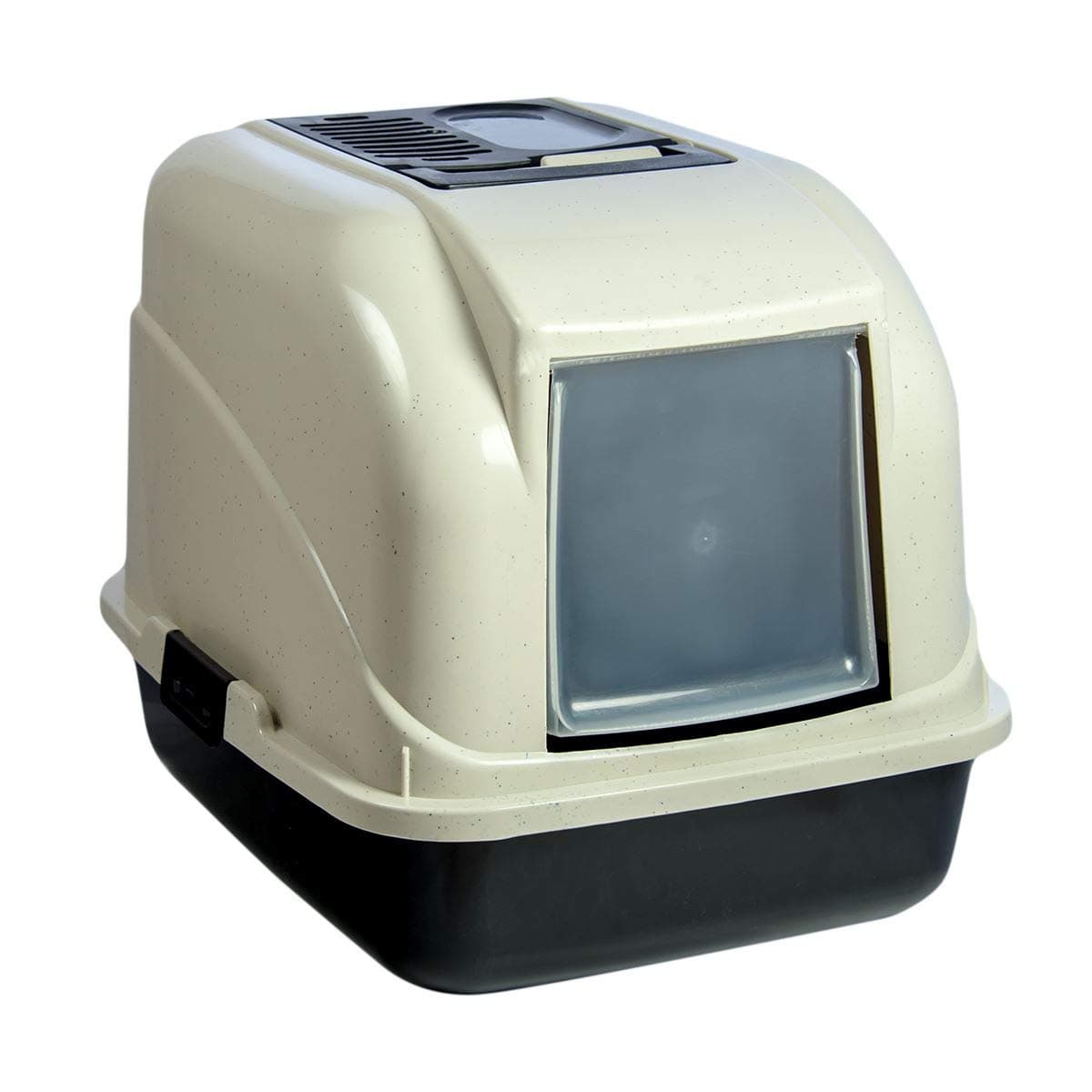 KCT Enclosed Hooded Large Cat Litter Box/Pet Loo with Filter - Dark Grey