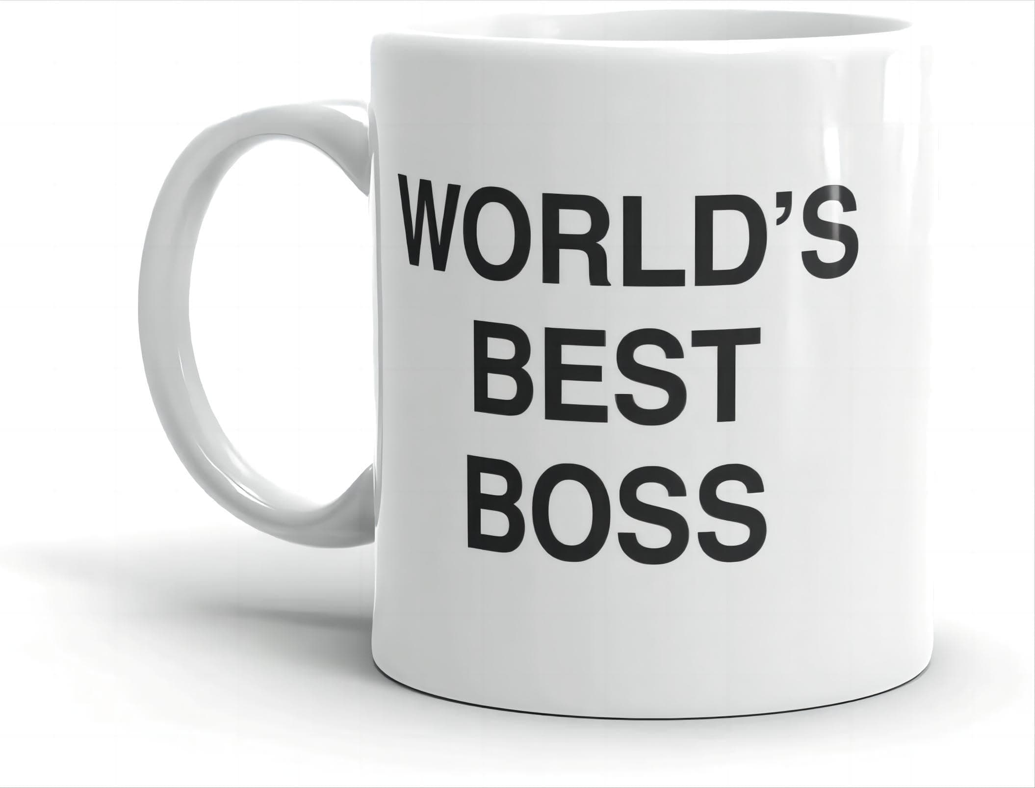 Worlds Best Boss Mug, The Office Coffee Mug, Office Decor, Gifts for Boss Day, Fans, Coworkers or Friends, 11oz
