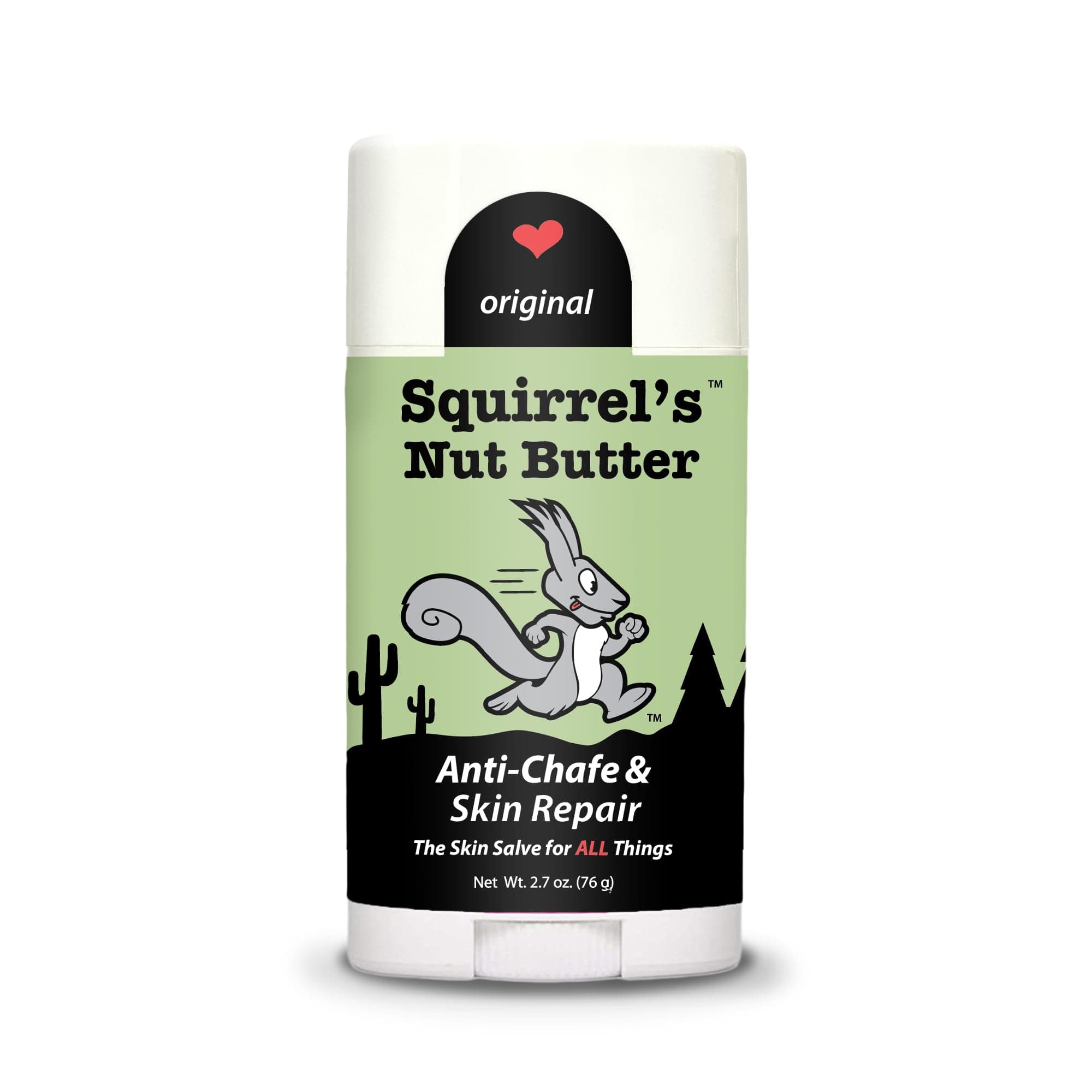 Squirrel's Nut Butter Anti Chafe Stick | All Natural Chafe Prevention & Skin Care for Athletes, Runners & Adventurers | Thighs, Arms, Pack Straps & More | 2.7 oz