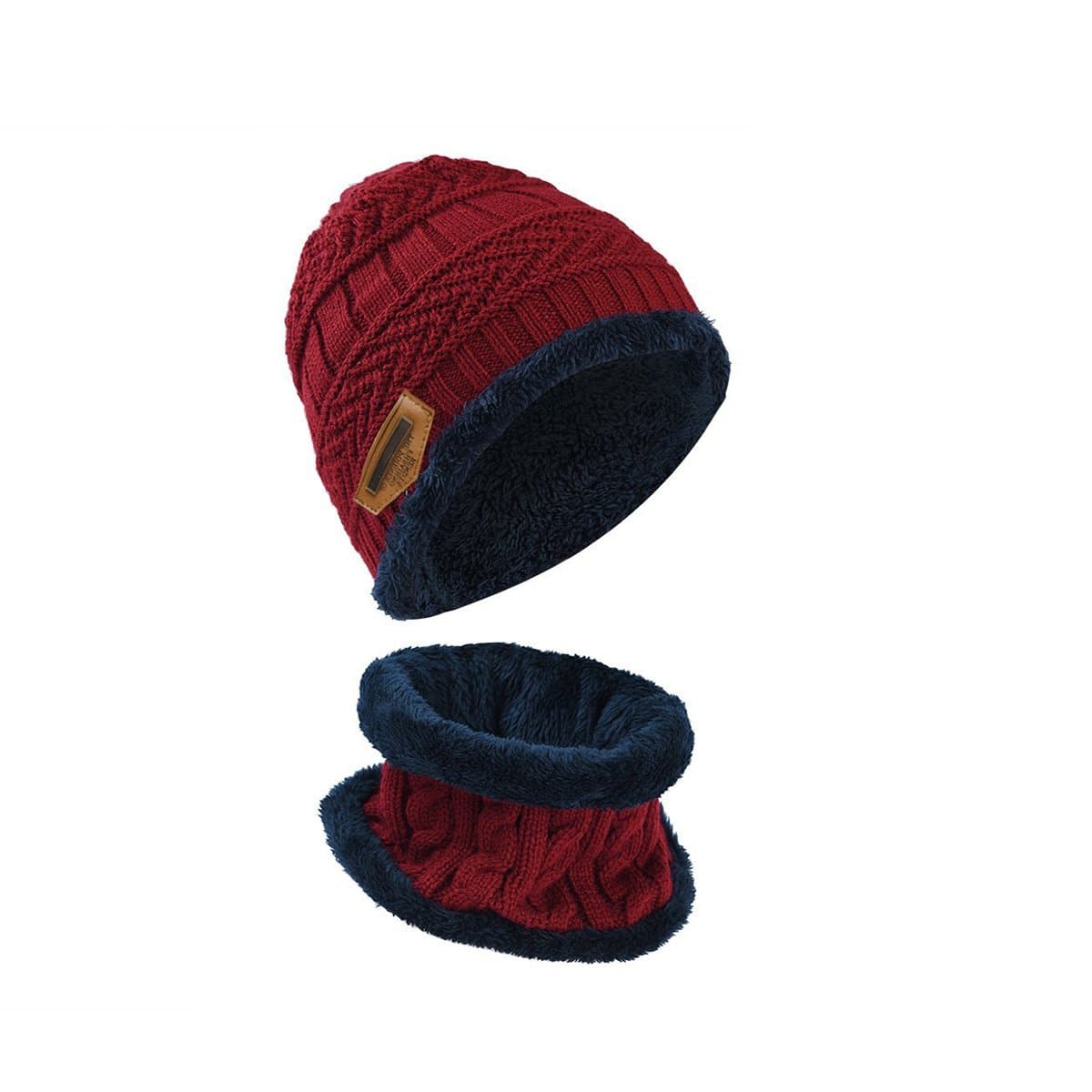 LvLoFit Winter Thermal Knitted Heanie Hat and Circle Scarf Set for Women/Men Warm Snood Suit for Indoors and Outdoor Sports