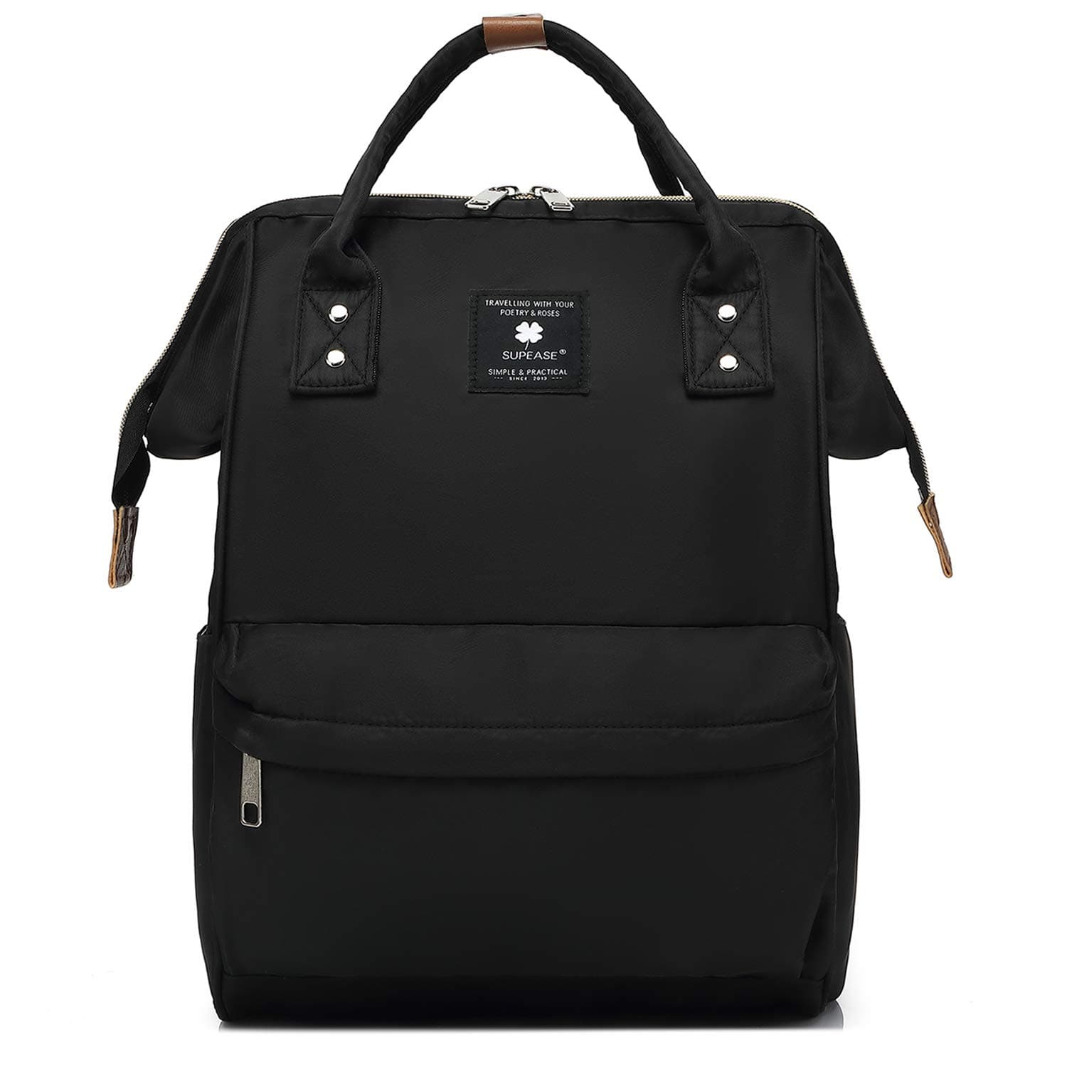 Laptop Backpack Casual Daypack Wide Opening 15.6" Laptop Bag Water Repellent Nylon Business Bag with USB Charging Port for Women&Men, Lightweight Travel Backpack for College/Travel/Business