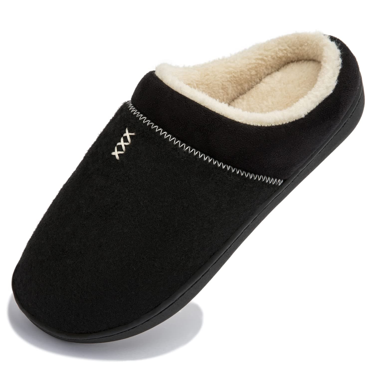 NewDenBer Women's Cozy Memory Foam Slippers Soft Fleece Lined Slip on Indoor Outdoor House Shoes