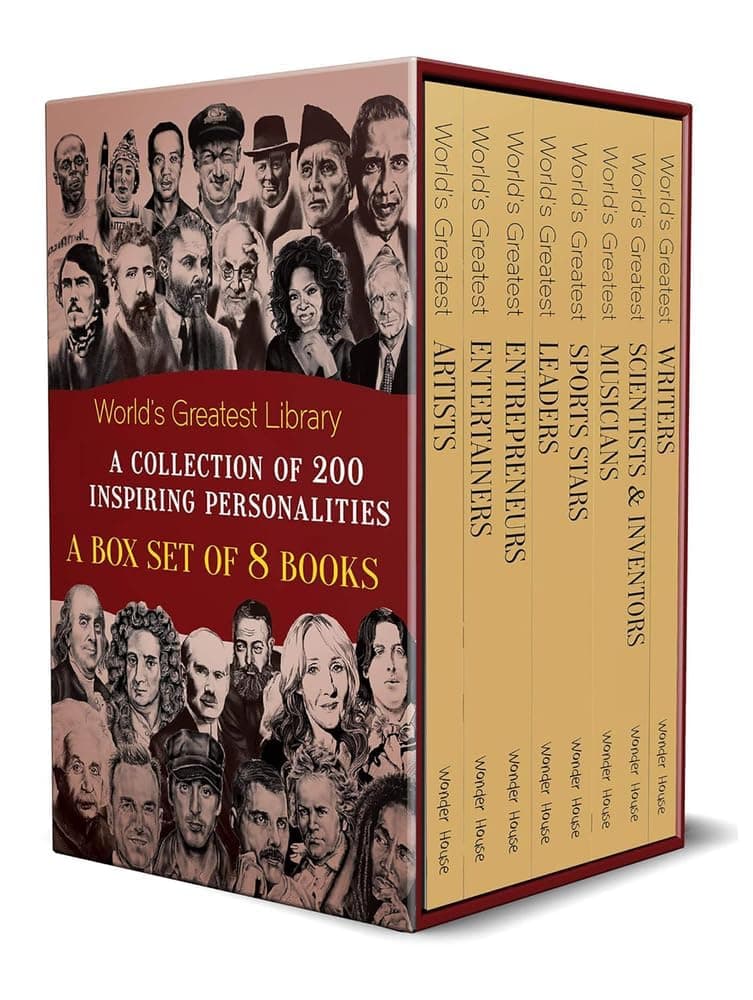 World's Greatest Library : A Collection of 200 Inspiring Personalities -Set of 8 Biographies
