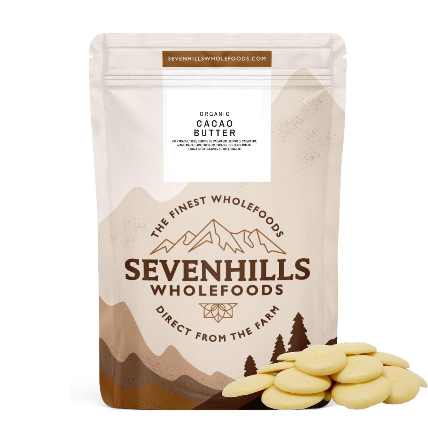 Sevenhills Wholefoods Organic Cocoa/Cocoa Butter, Waffles, 500 g