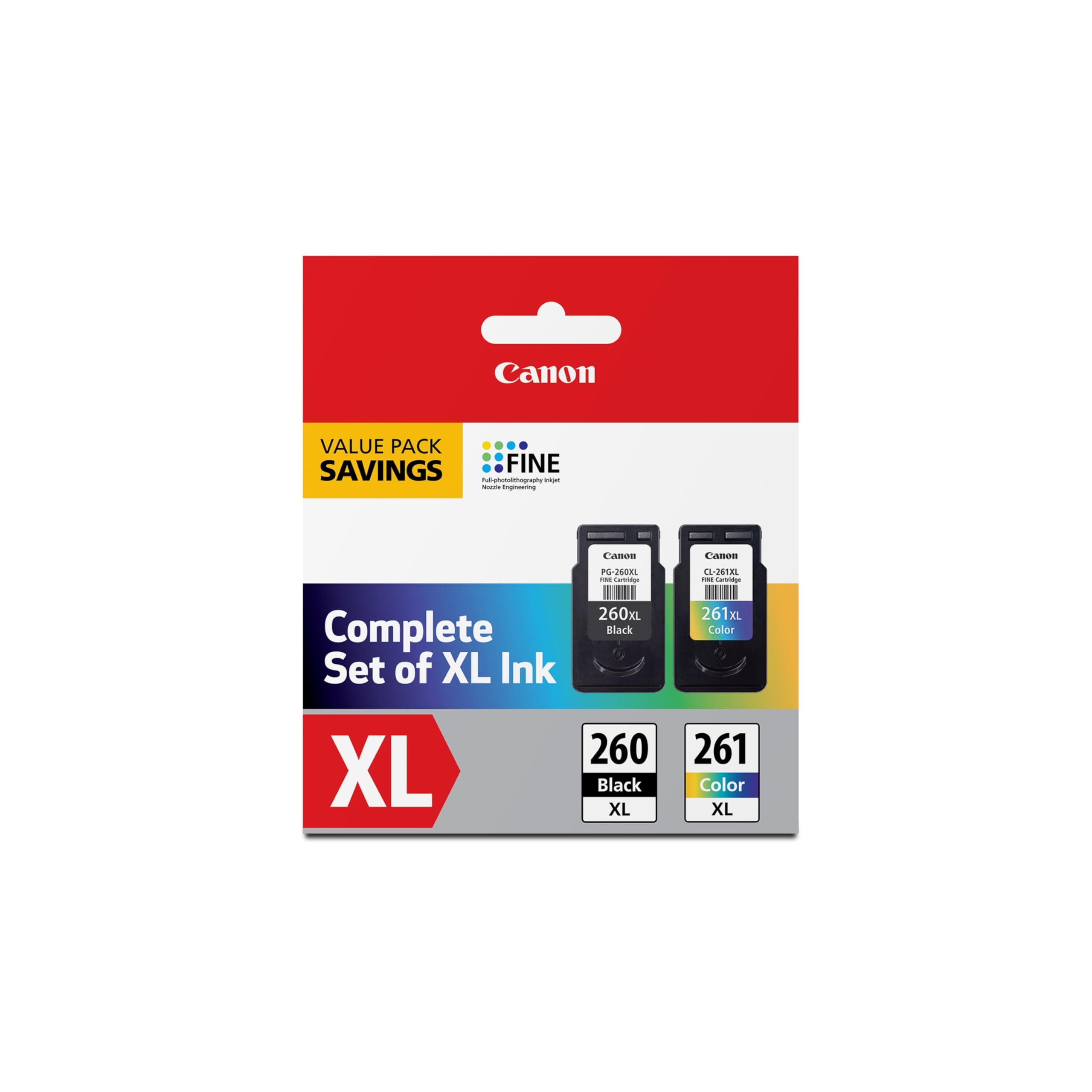 PG-260 XL / CLI-261 XL Genuine Ink Value Pack (2 Cartridges), Compatible with TS5320, TR7020