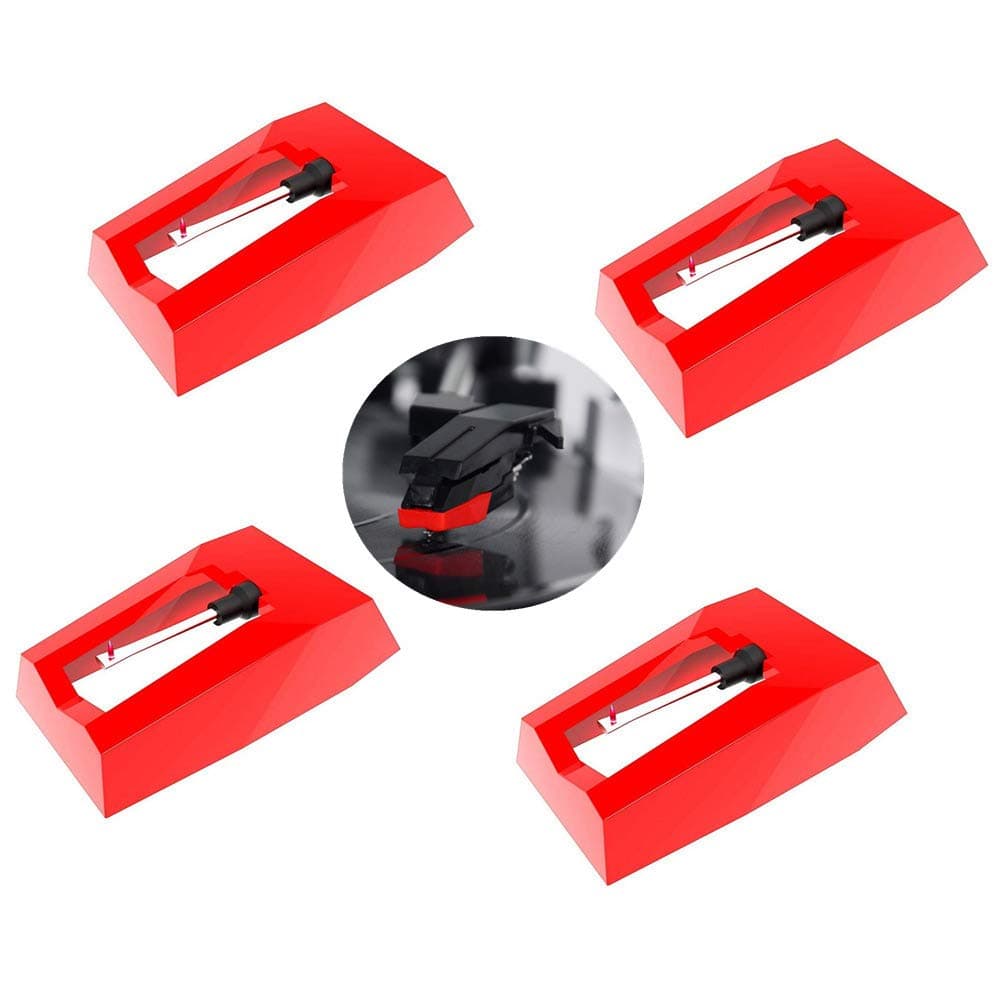 Record Player Needles 4 Pack, Suewio Turntable Diamond Replacement Stylus Needles for Vinyl Record Player, LP, Phonograph