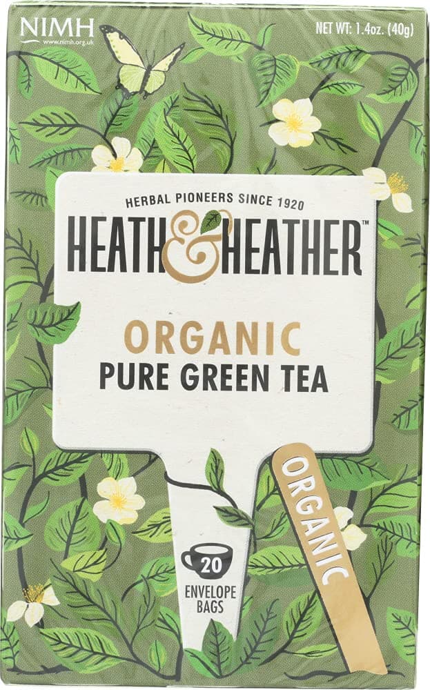 Pure Organic Green Tea| 20 Tea Bags| All-Natural Tea with No Additives/Sugar| Vegan, Vegetarian Allergen-Free, Kosher & 100% USDA Certified Organic Chai