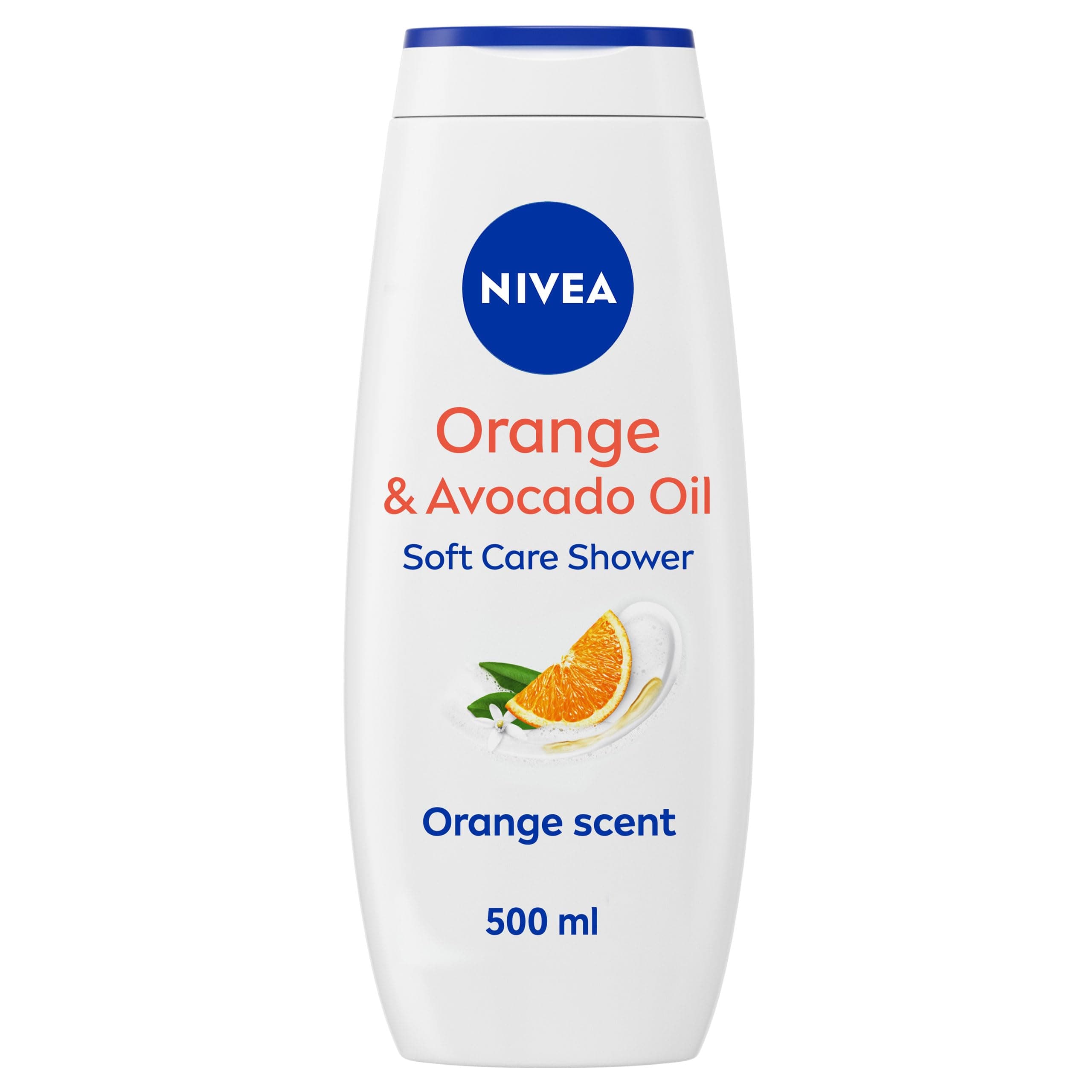 NIVEA Orange & Avocado Shower Cream 500ml Moisturising Shower Gel with Avocado Oil, Caring Body Wash for Women with Vitamin C, E
