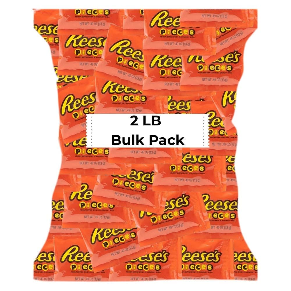 Reses Pieces Peanut Butter Minis Chocolate Candy - 2 lb Reses Bulk Christmas Chocolate candy - Bulk Individually wrapped mini chocolate candy for kids & Christmas