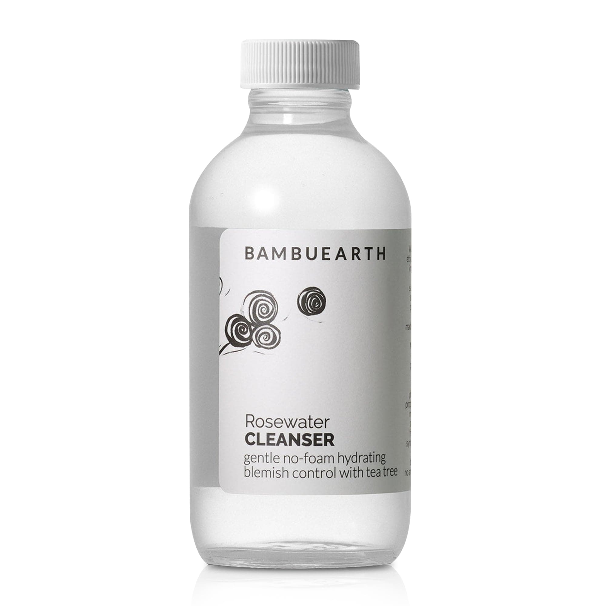 BambuEarth Rosewater Vegan Cleanser with Organic Ingredients - Helps Hydrate, Balance & Soothe - Non-Foaming Cleanser with Rosewater to Support Skin's Barrier - Alcohol-Free Cleanser
