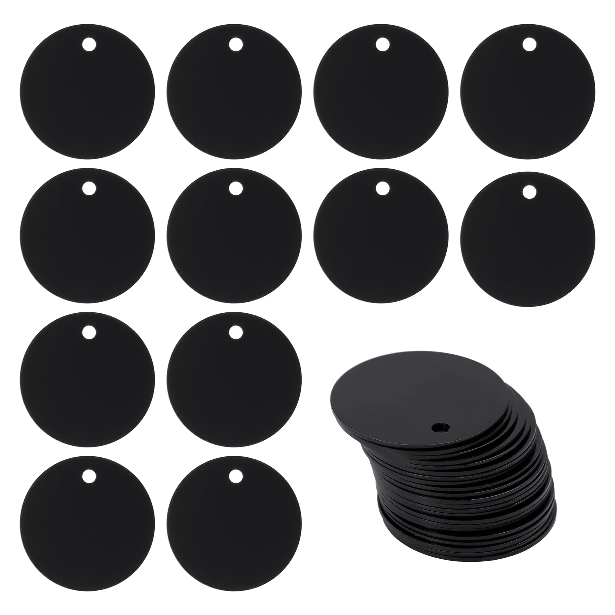 StayMax Round Aluminum Blank Tags Stamping Blanks Engraving Blanks 25 Pack (Black)