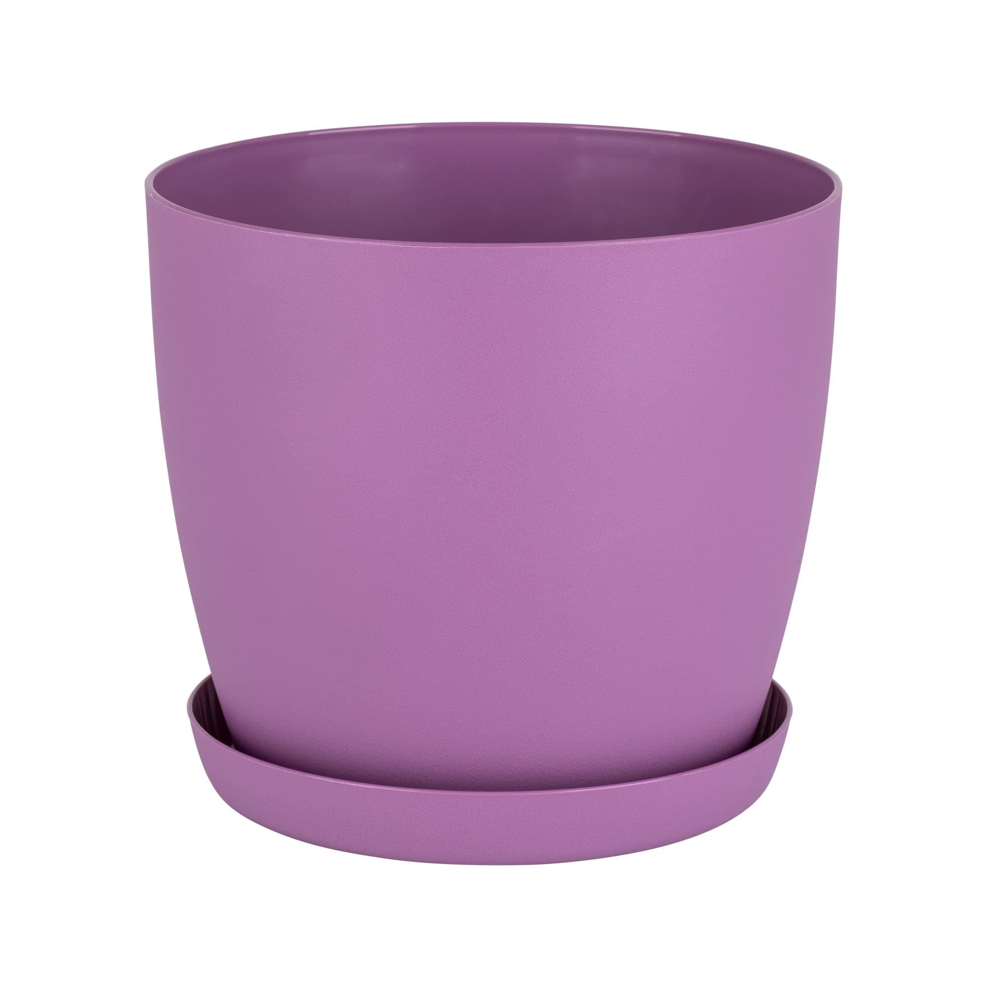 Home Garden Ornaments Plant Pots Indoor, Indoor Plant Pot - Decorative Flower Pots with Mat Surface and Plant Pot Saucer (Diameter: 18cm, Colour: Purple)