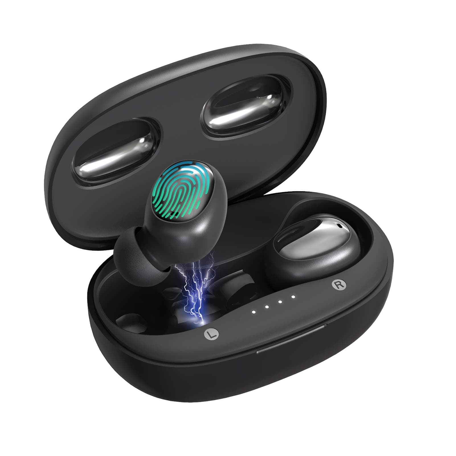 Otium Wireless Earbuds Bluetooth 5.0 Headphones Deep Bass 3D Stero Sound Mini Headsets 40H Total Playtime with Charging Case IPX7 Waterproof Built-in Mic Earphones for Work, Sports, Driving