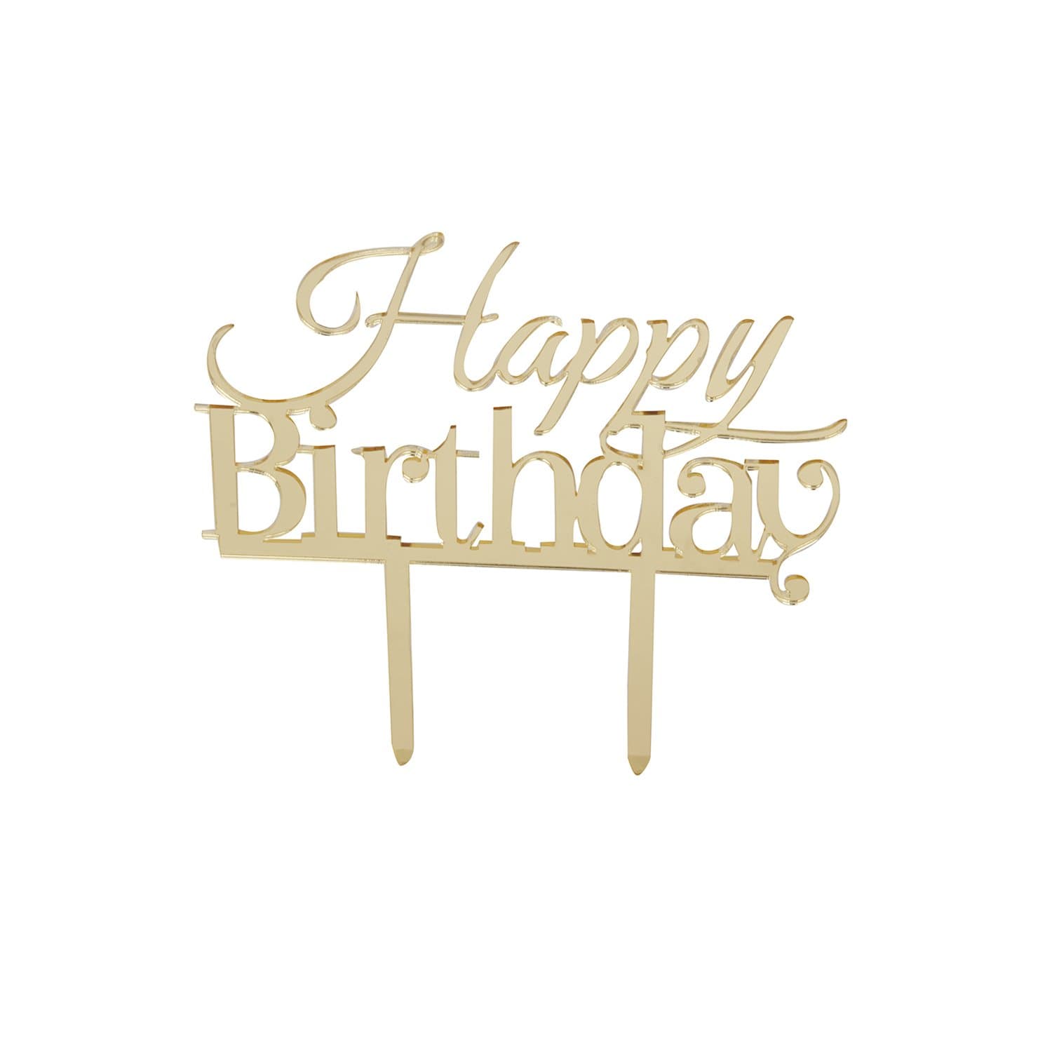 Flour Butter Chocolate Topper - Happy Birthday, Gold (FBC0106)