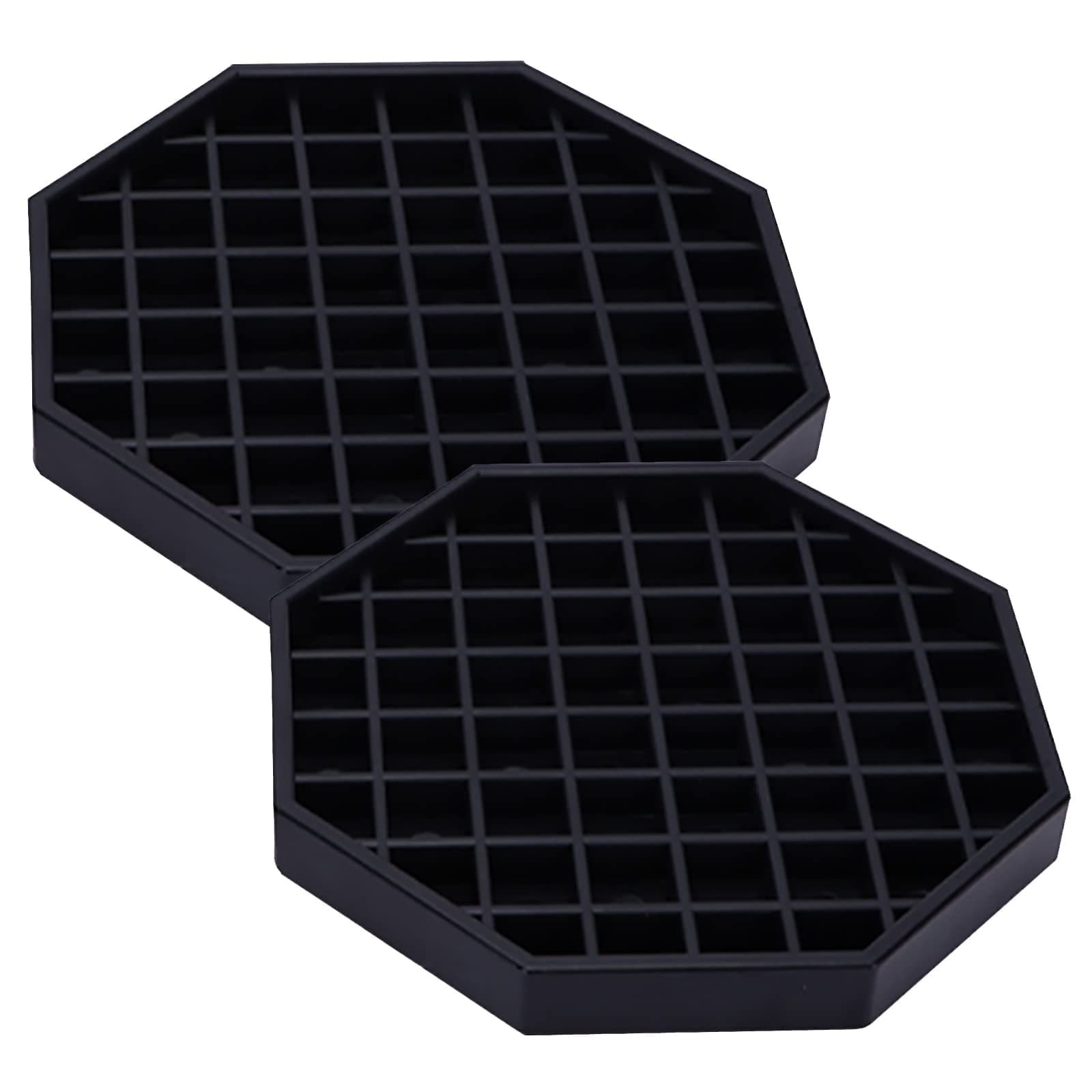 Drip Trays 6" Coffee Countertop Octagon Drip Tray Black Plastic Coffee Drip Tray With Honeycomb Grid, Pack of 2 (2 Pcs 6")