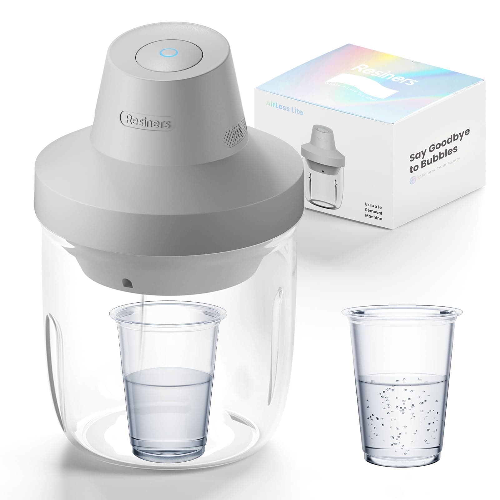 Resiners Resin Bubble Remover with UK Plug, 10 Minutes Remove 99% Bubbles, 93kPa Vacuum Degassing Chamber, Compact Airless Lite Machine for Epoxy Resin Molds Casting, Silicone, UV Resin (Patented)