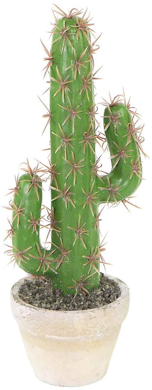 Bird Fiy Artificial Plant Faux Fake Saguaro Cactus Artificial Potted Plants in Cement Planter Pot for Home Office Decor Indoor (Saguaro Cactus /10 inch)